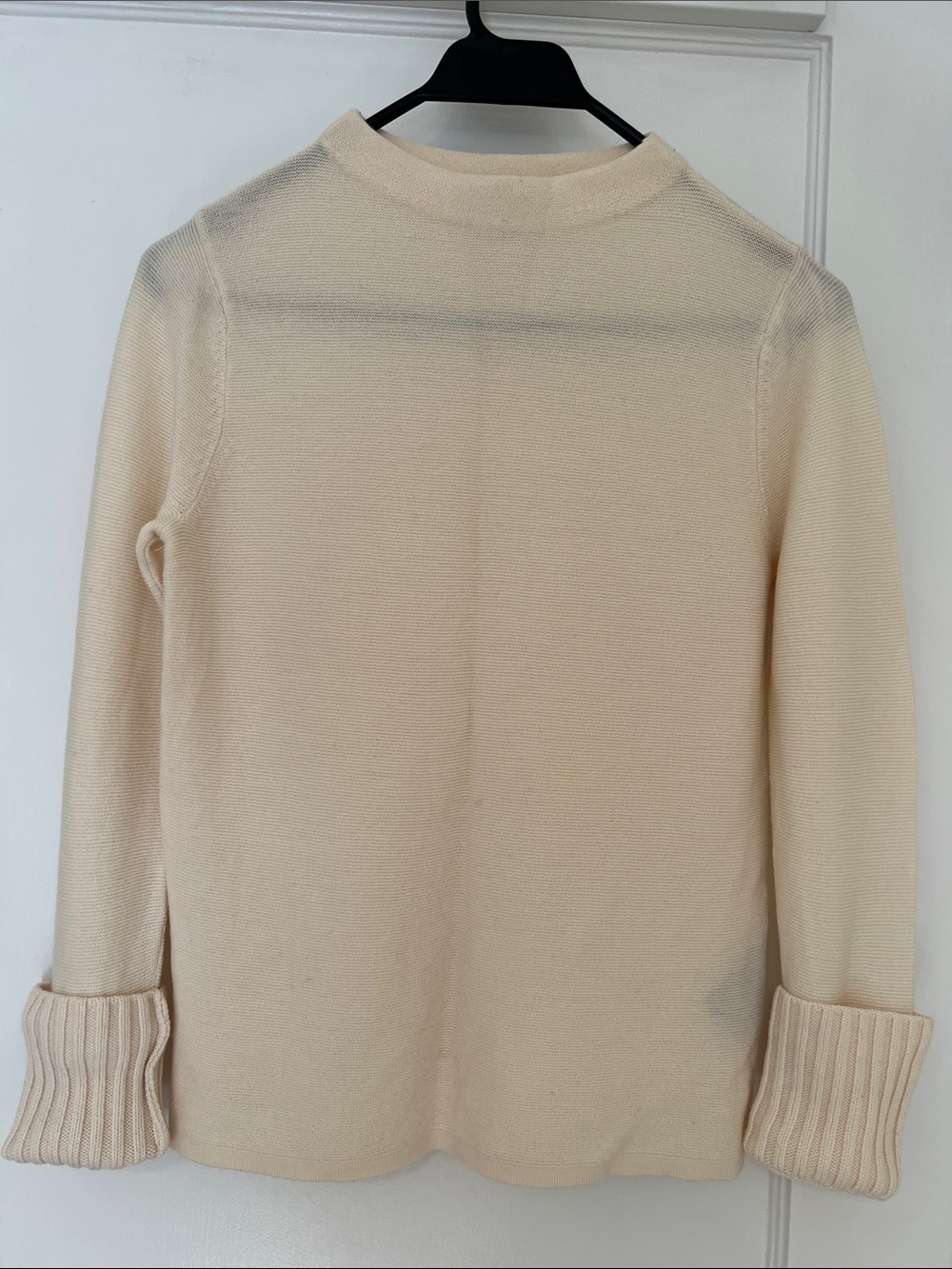 Club Monaco Cream High Crew Neck Sweater
